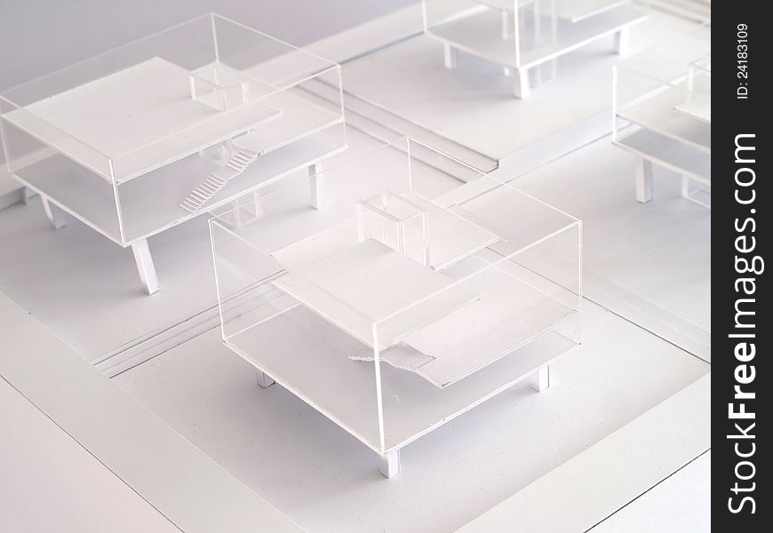 Architectural study model, a functional in four unit mass.