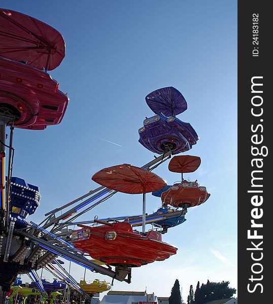 Detail view of an attraction in a Park. Detail view of an attraction in a Park