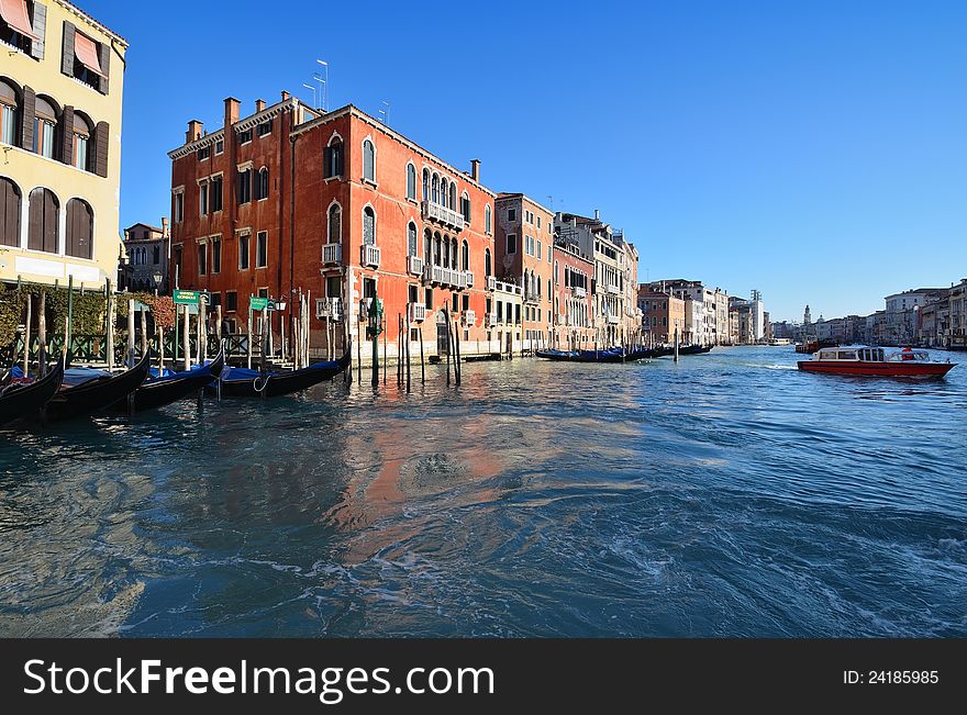 Embankment of the Grand canal. Venice, Italy.