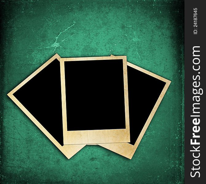 Empty photo frame on grunge wall for background. Empty photo frame on grunge wall for background