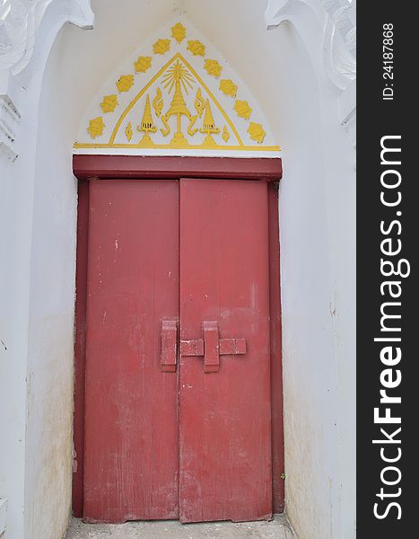 Old Woodden Temple Door