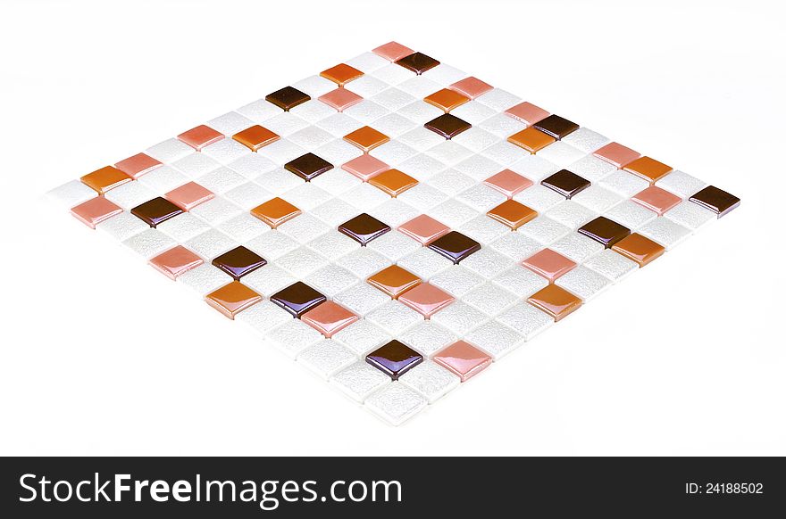 Colourful mosaic texture isolated on white