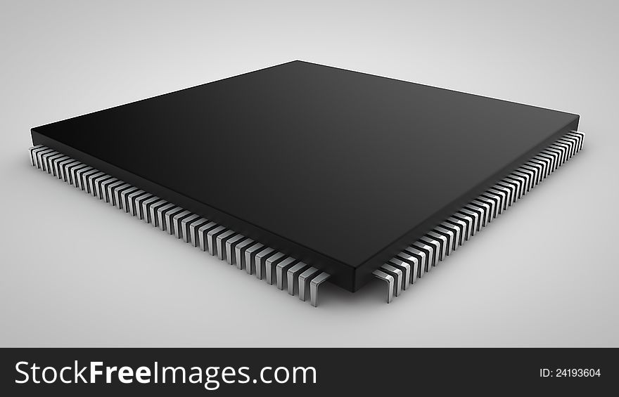 Blank electronic integrated circuit on neutral background. Blank electronic integrated circuit on neutral background