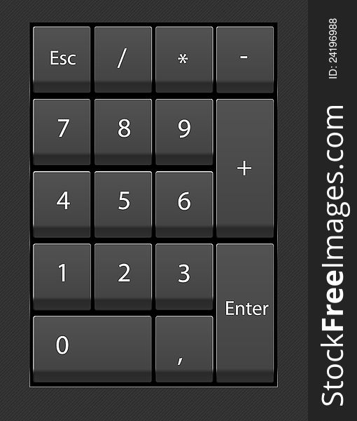 Dark keypad closeup calculator with texture. Dark keypad closeup calculator with texture