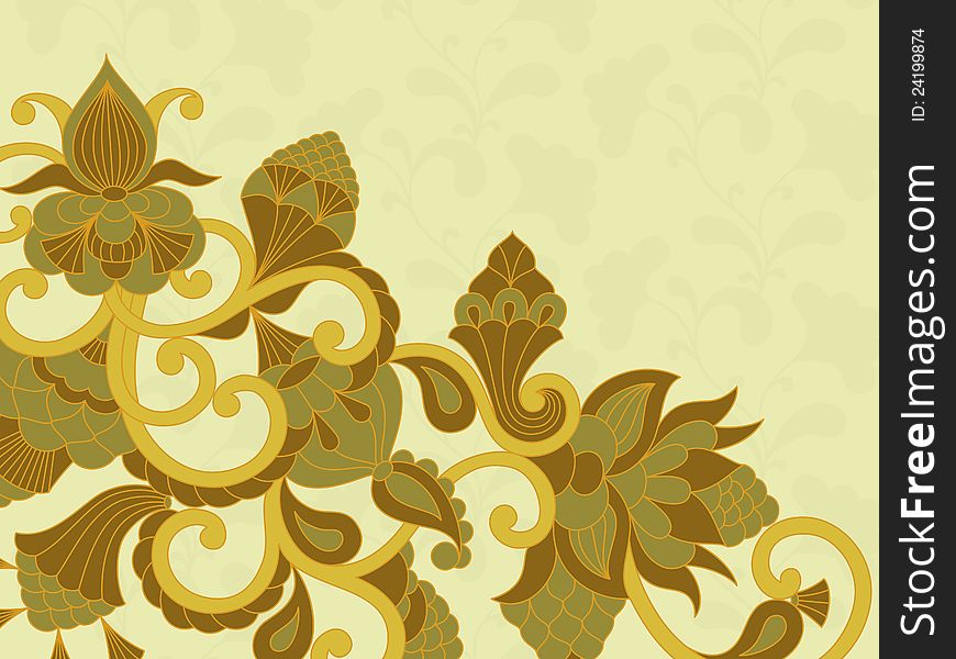Vector card with floral ornament and place for text. Vector card with floral ornament and place for text.