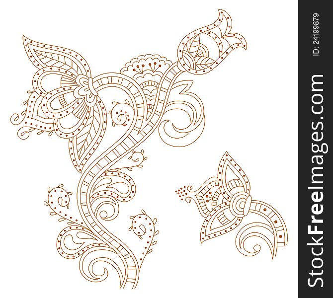 Vector illustration with floral ornament.