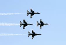 A Fighter Team Formation Royalty Free Stock Photo