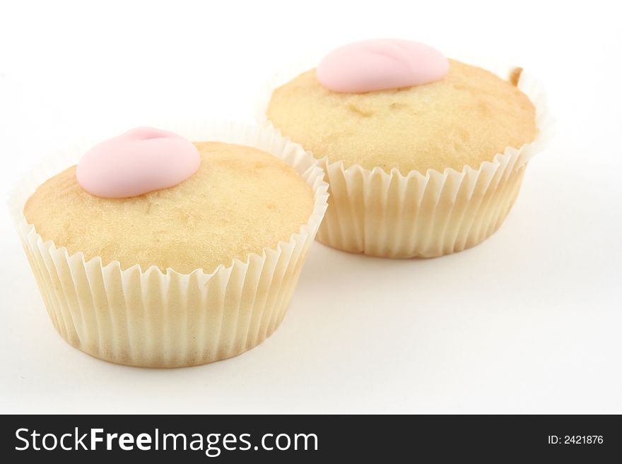 Cup cakes on a white background