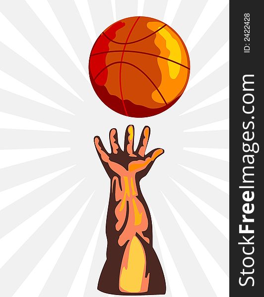 Basketball and hand rebound