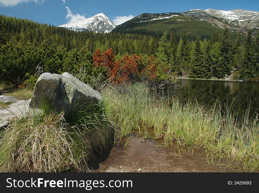 Jamske pleso in High Tatras in Slovakia. Jamske pleso in High Tatras in Slovakia.