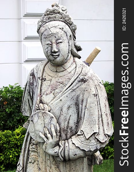Asian garden statue of a woman