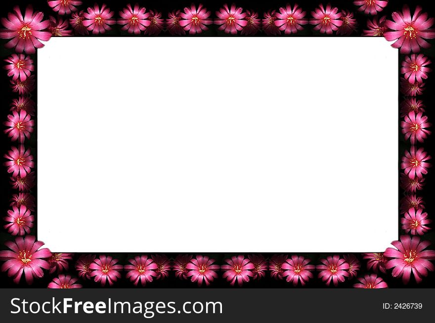 Abstract floral dark frame with pink flowers. Abstract floral dark frame with pink flowers
