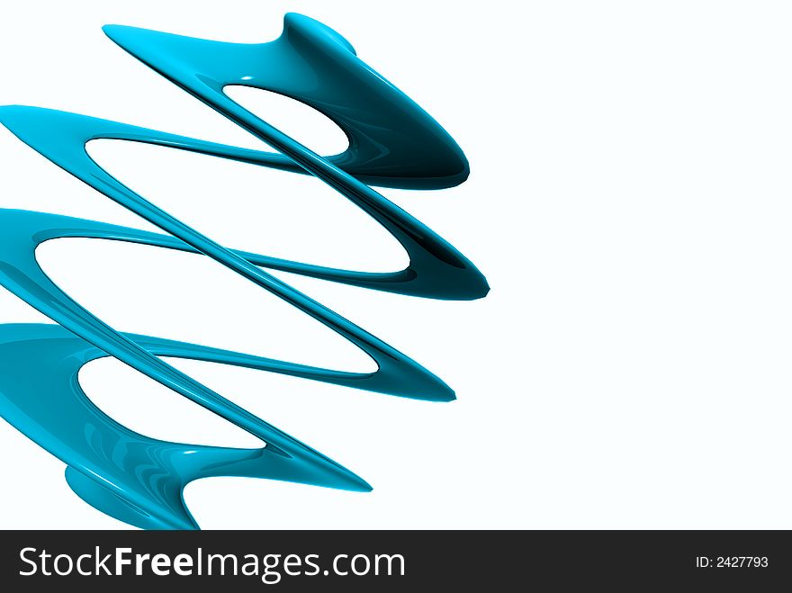 3d abstract object in blue color. 3d abstract object in blue color