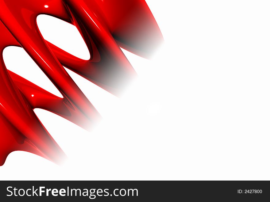 3d abstract object in red color. 3d abstract object in red color