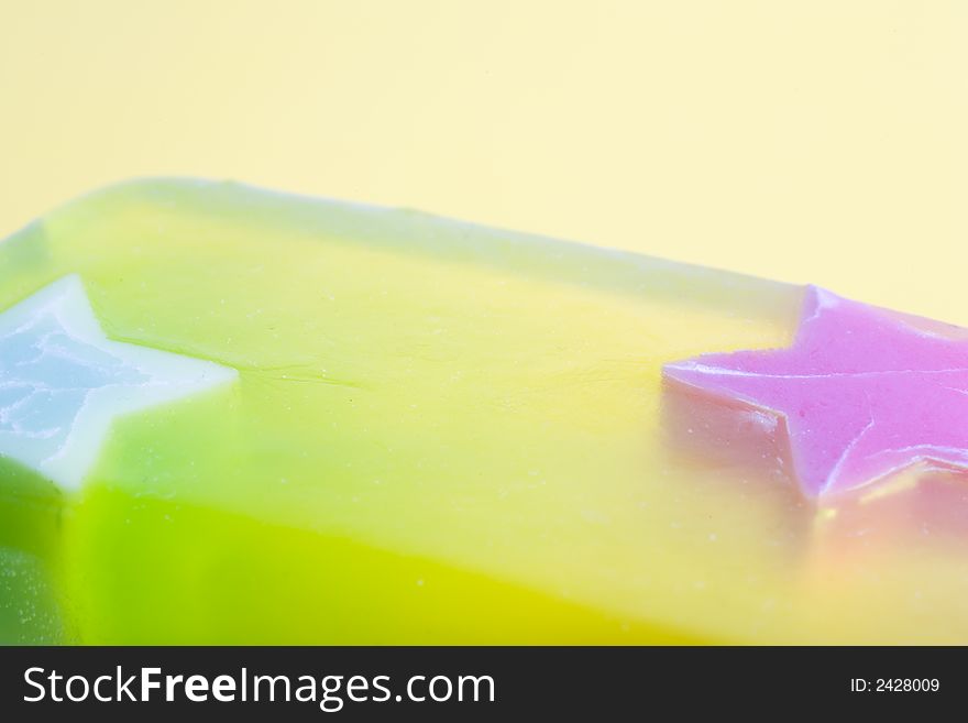 Closeup of a piece of jelly soap. Suited for background. Closeup of a piece of jelly soap. Suited for background.