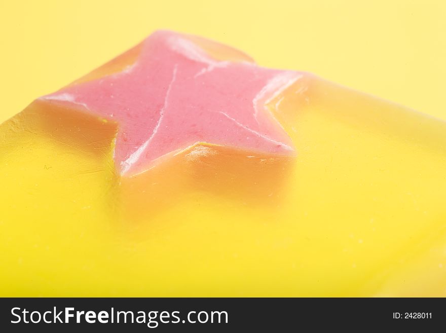 Closeup of a piece of jelly soap. Suited for background. Closeup of a piece of jelly soap. Suited for background.