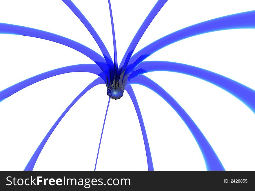 3d abstract shape in blue color. 3d abstract shape in blue color