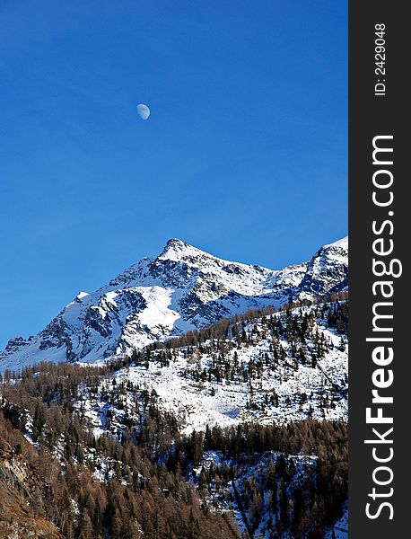 Mountains near Champoluc, Italy, in winter. Mountains near Champoluc, Italy, in winter