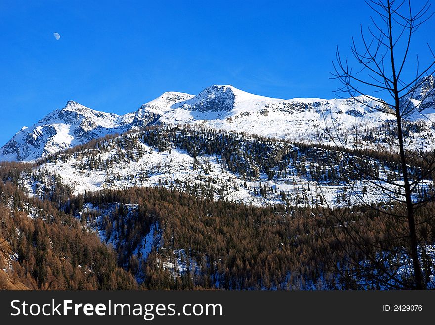 Mountains near Champoluc, Italy, in winter. Mountains near Champoluc, Italy, in winter