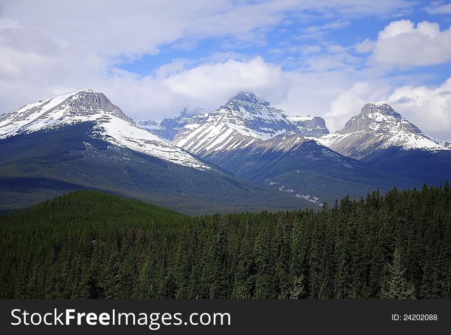 View from Icefield parkway. Banff National park. Canadian Rockies. View from Icefield parkway. Banff National park. Canadian Rockies.