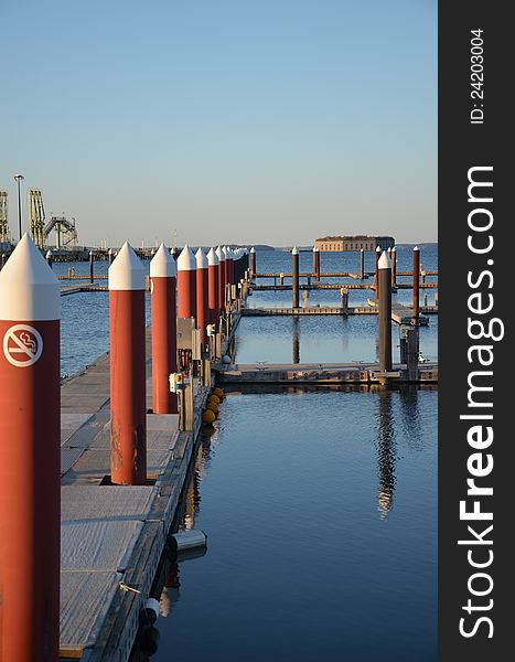 An empty dock waiting for the spring and boats to arrive.