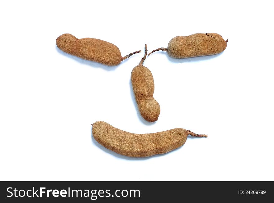 Smiley Tamarind isolated on white