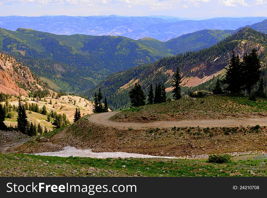 Scenic view of mountains in the fall at Snowbird, Utah. Scenic view of mountains in the fall at Snowbird, Utah