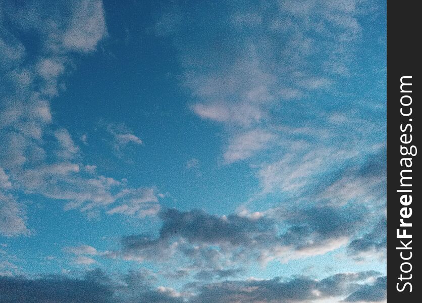 Blue Sky With Clouds At Dusk City