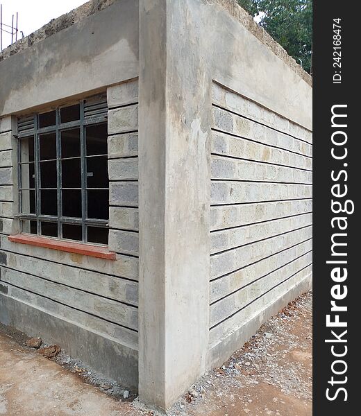 Sharp view of ground floor ultra modern four classroom building standing at finishing stage at Ambira . Sharp view of ground floor ultra modern four classroom building standing at finishing stage at Ambira .