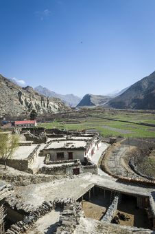 Small Village In Himalaya Mountains Royalty Free Stock Photos Small Village In Himalaya Mountains Royalty Free Stock Photos