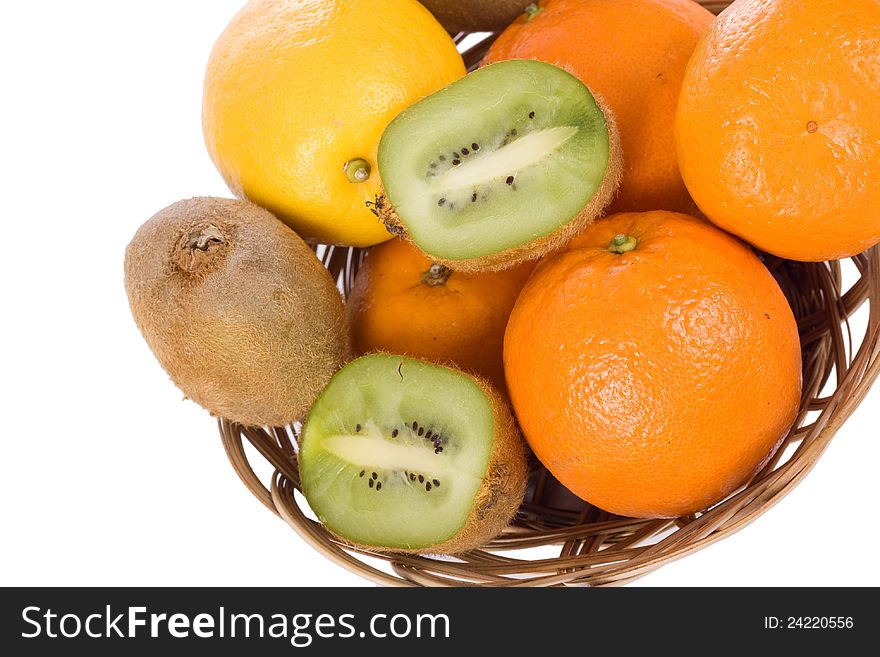 Shopping with citrus fruits isolated