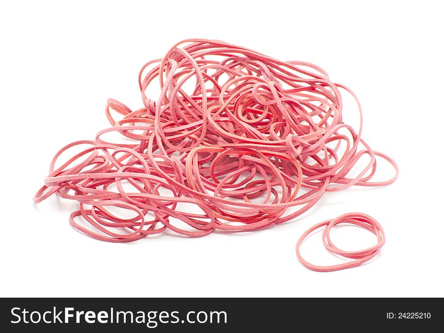 Rubber bands on white background