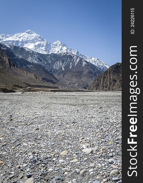 Empty River In Himalaya Mountains