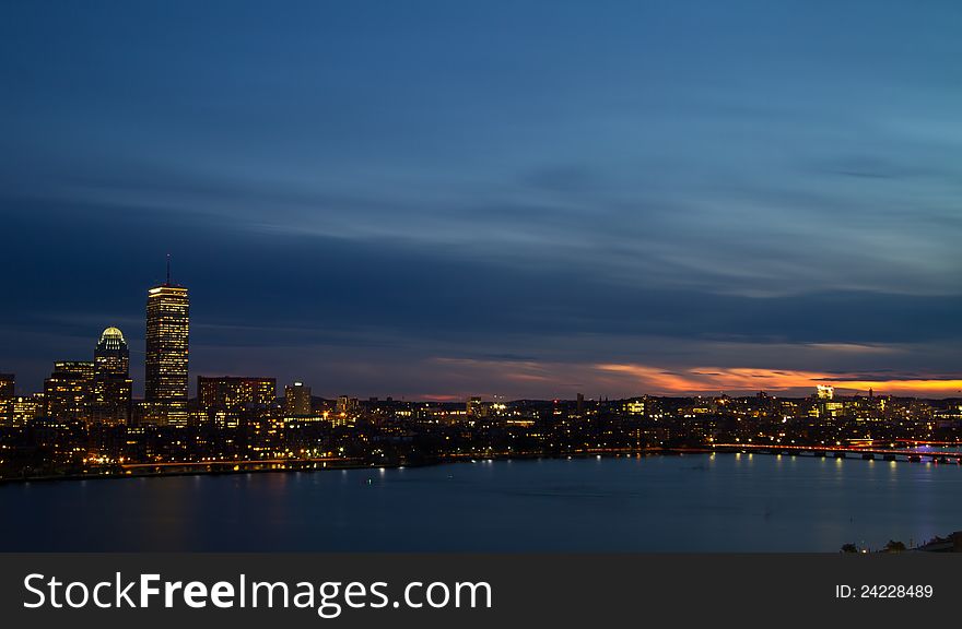 Sunset Of Charles River, Boston