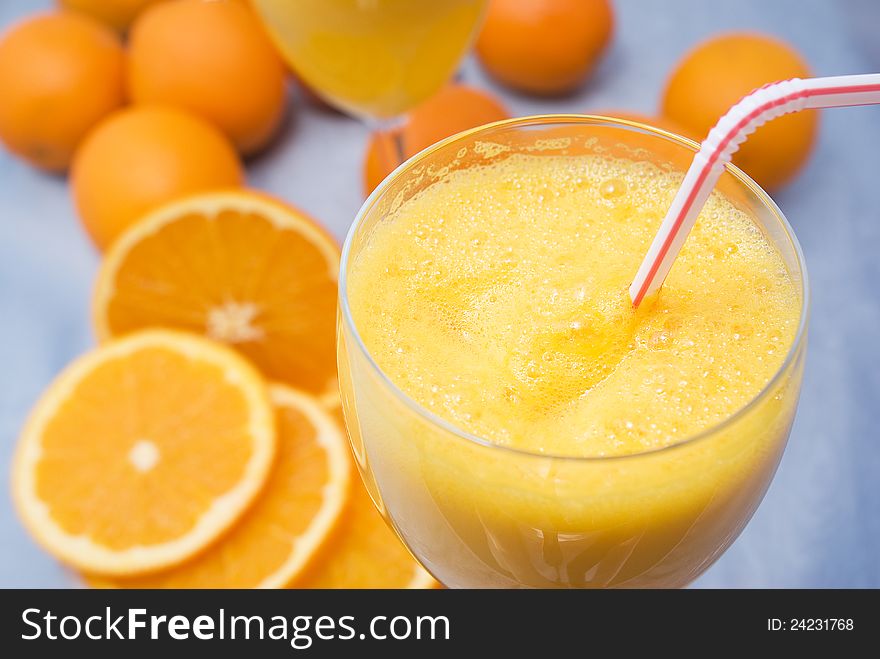 Close-up of fresh orange juice