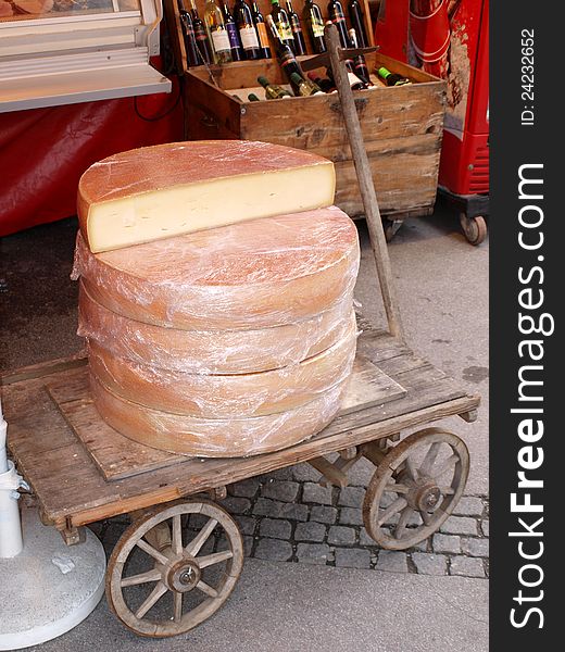 Pile of cheese for sale. Pile of cheese for sale