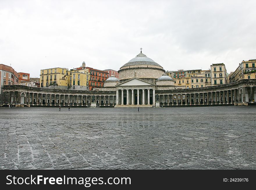 Famous piazza del plebiscito in naples. Famous piazza del plebiscito in naples