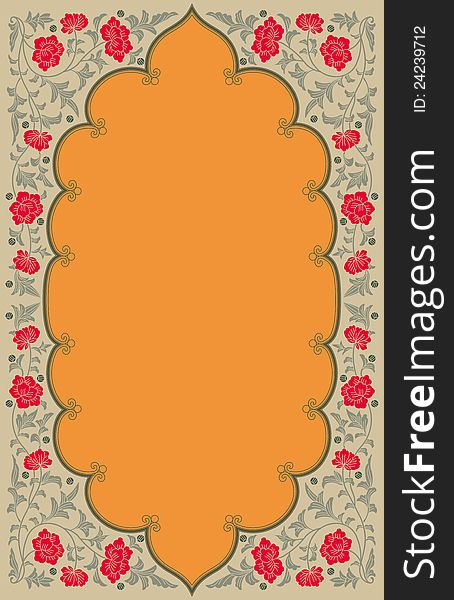 Two tone ancient frame background with floral ornament. Two tone ancient frame background with floral ornament