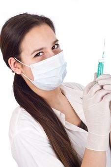 Nurse Using A Syringe Royalty Free Stock Photo Nurse Using A Syringe Royalty Free Stock Photo
