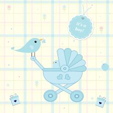 Baby Boy Arrival Card Royalty Free Stock Photography