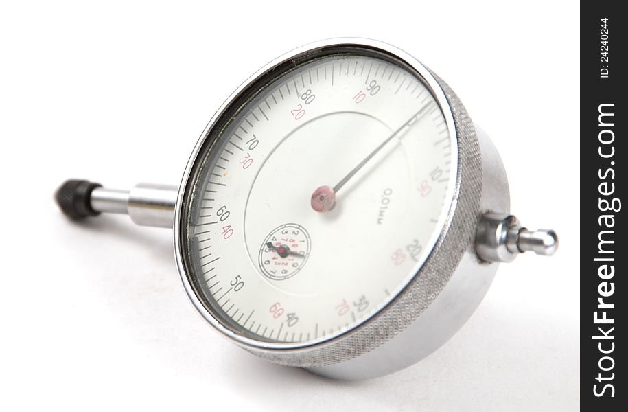 Curvimeter close-up over a white background, angle point of wiev