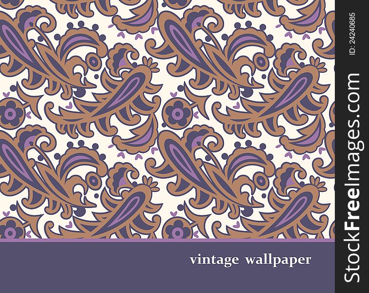 Elegant retro motif wallpaper design. Elegant retro motif wallpaper design