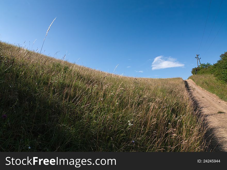 Farm Lane Through The Fields