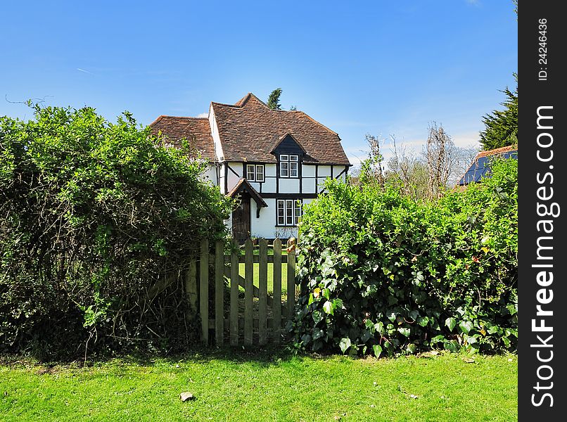 Traditional Timber Framed English Rural Cottage and garden