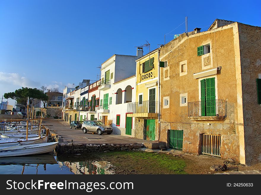 Typical houses in Porto Colom (Majorca - Balearic Islands - Spain)