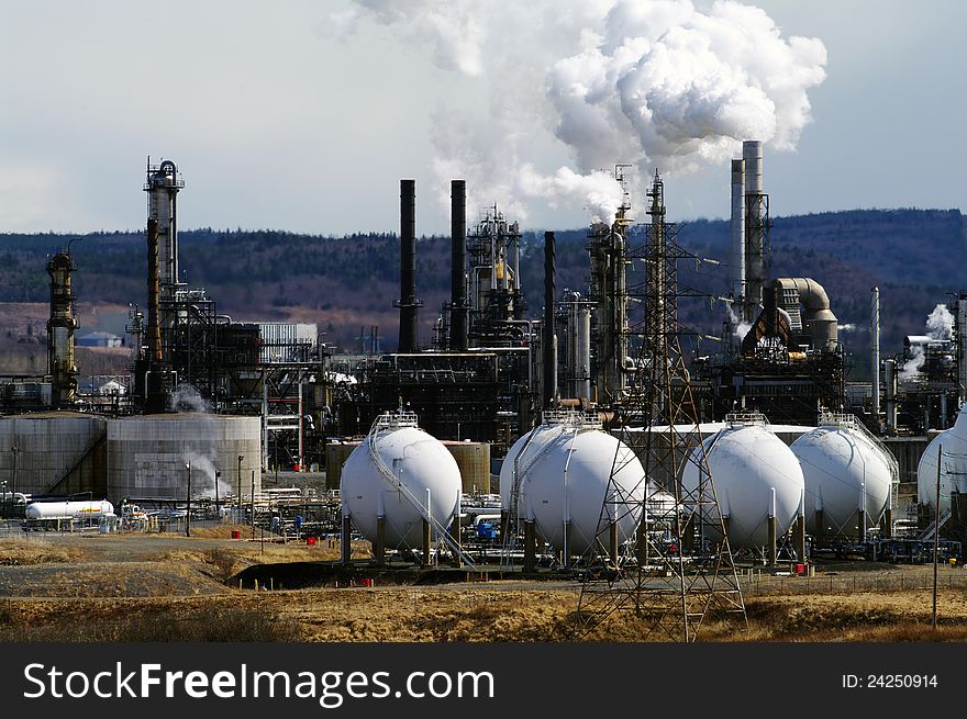 A petrochemical plant in full production