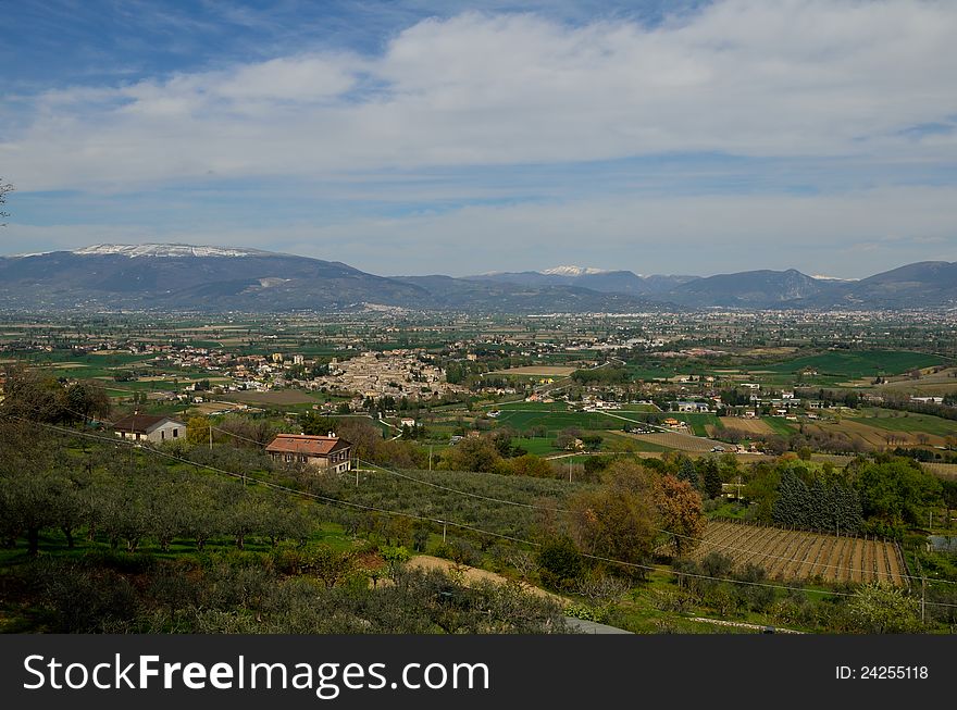 Umbria Valley with little villages