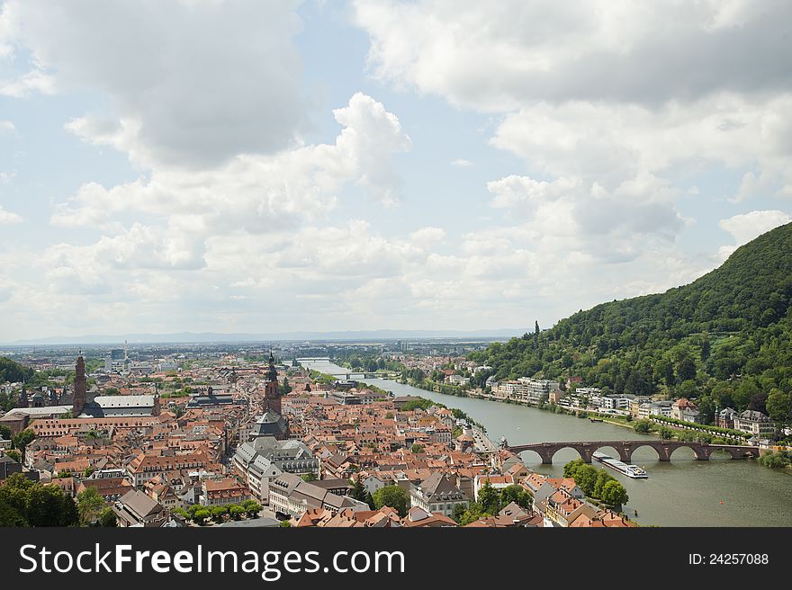 Panorama views of heidelberg cityscape in Germany