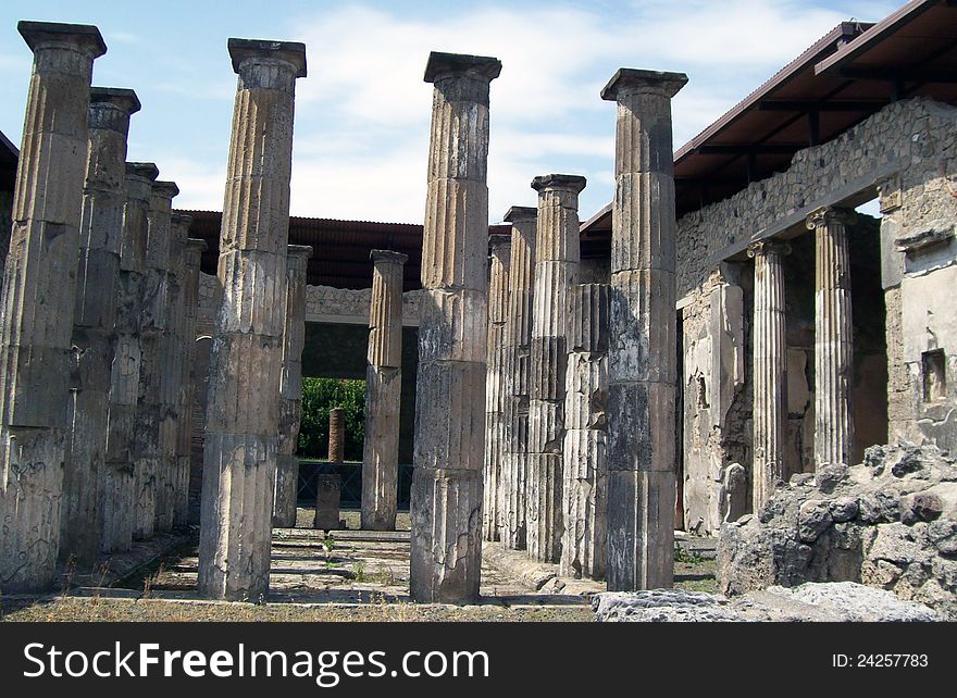 Pompei the ancient town destroyed by the vesuvio volcano. Pompei the ancient town destroyed by the vesuvio volcano