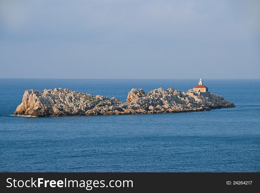 Island with lighthouse, Croatia